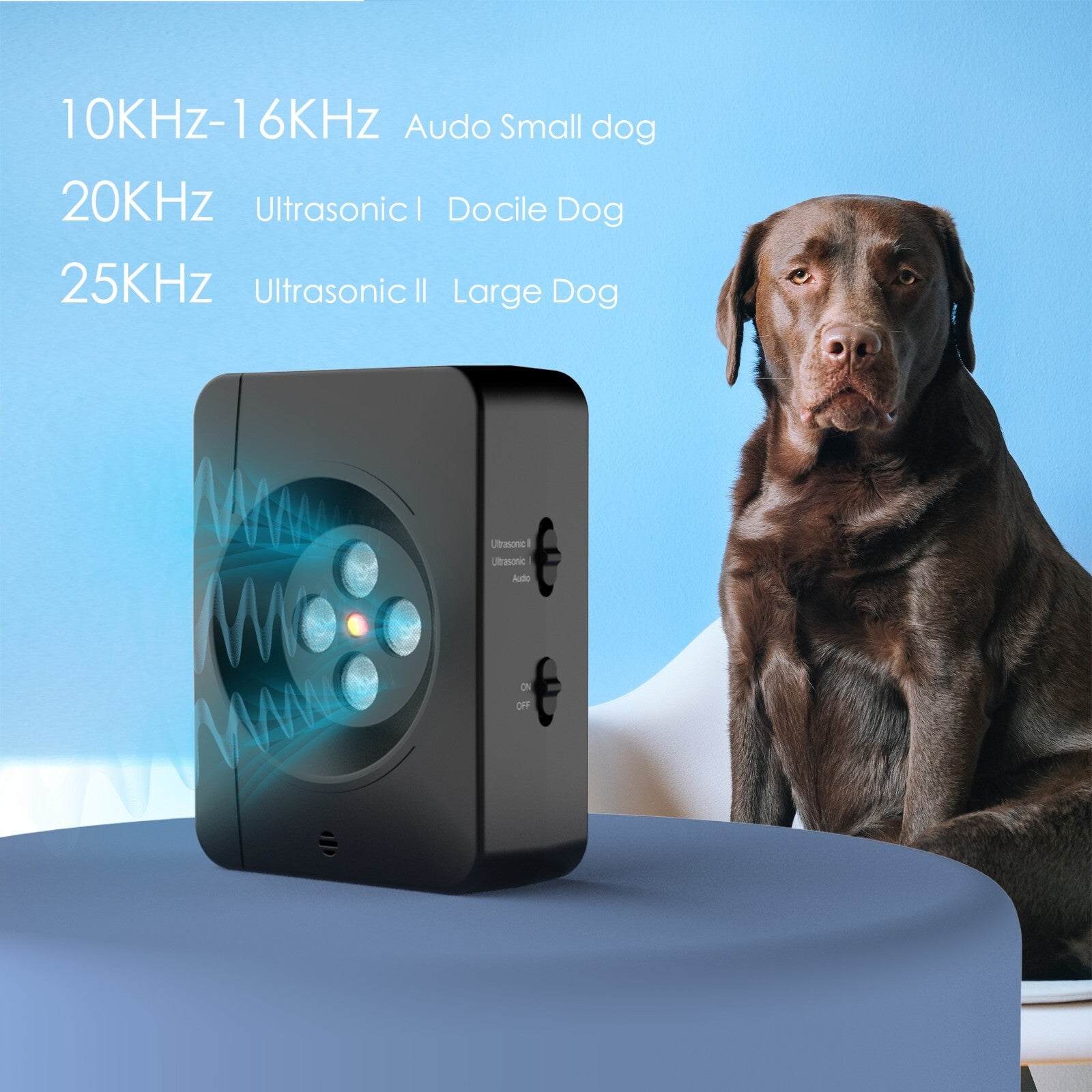 Ultrasonic Anti Bark Device Outdoor Dog Barking Control Stop Repeller Silencer