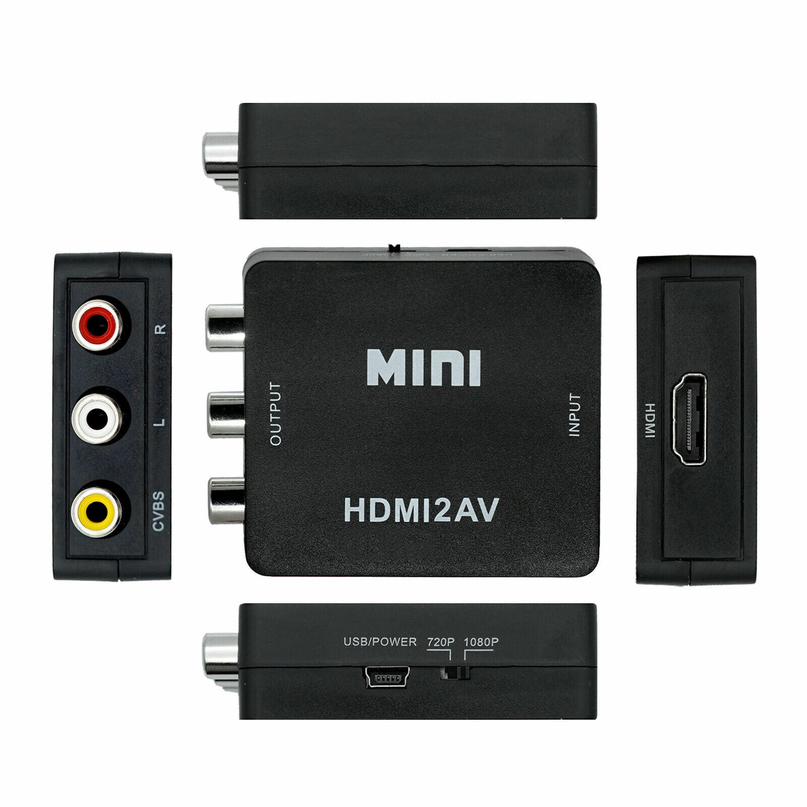 HDMI to AV Converter Output Digital to RCA Analog Audio/Video Input Composite