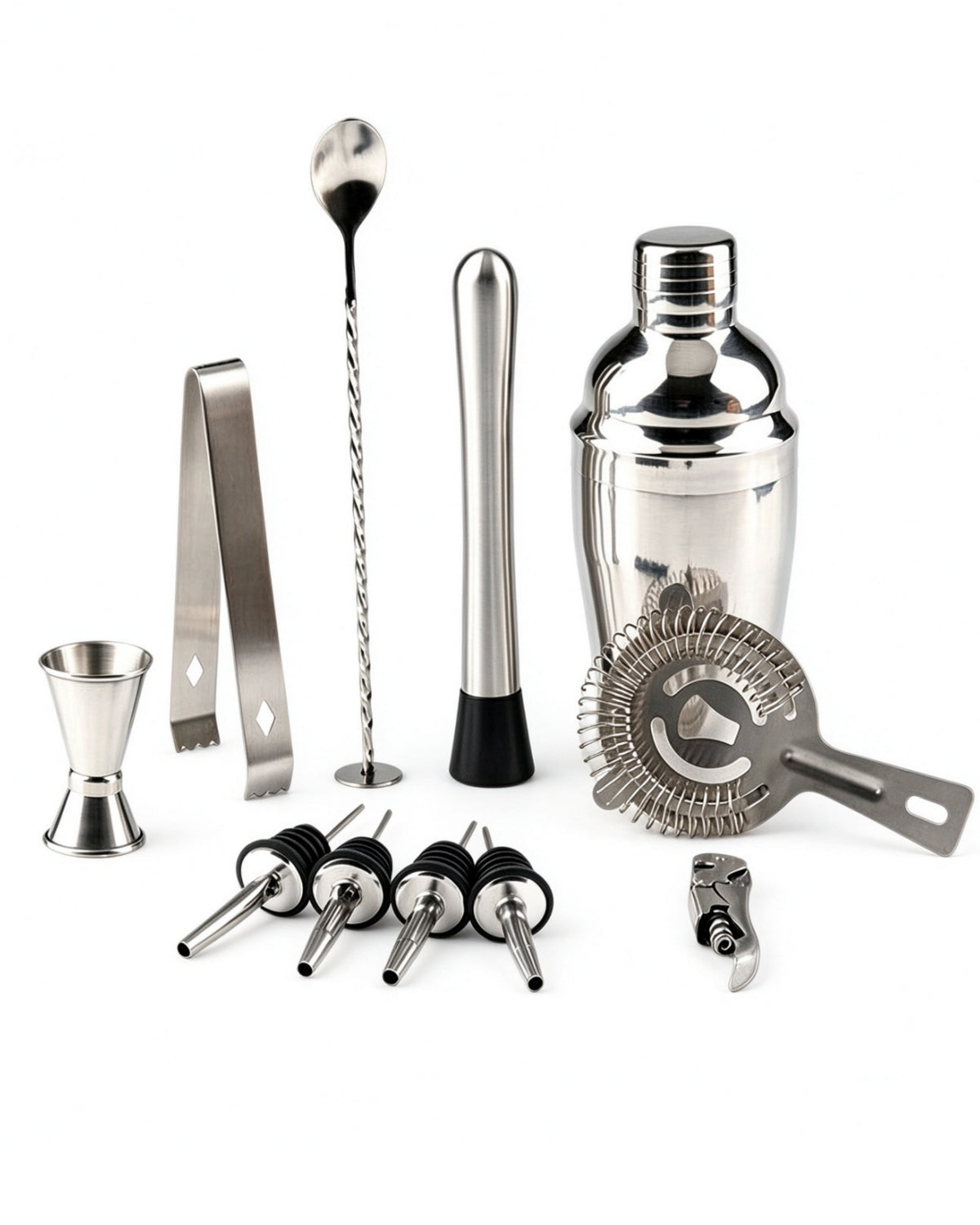 12Pcs Cocktail Shaker Set Mixer Martini Strainer Bartender Kit Spirits Maker Bar
