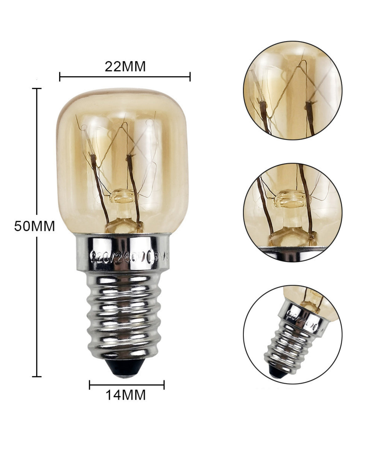 5Pcs 15W E14 Himalayan Salt Lamp Globe Bulb Light Bulbs Heat Resisting