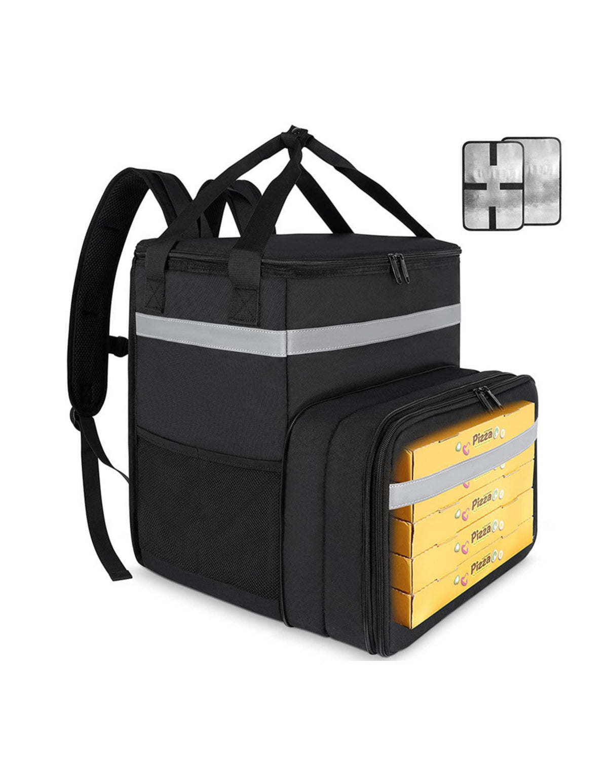 Food Delivery Backpack, Large Expandable Insulated Hot Pizza Bags