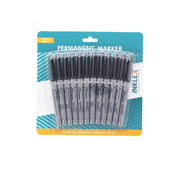 12x Permanent Markers Black Office School Note Marker Pen Quick Dry Fine Point