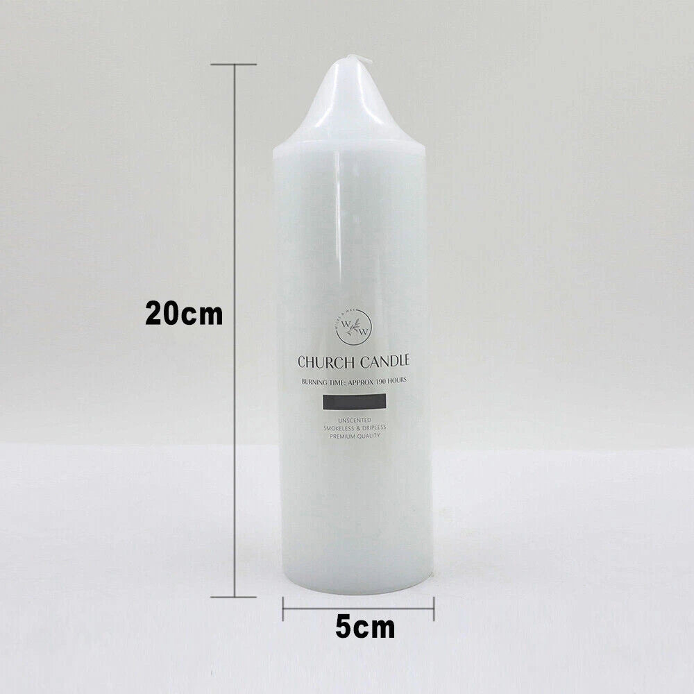 Church Pillar White Candle No Scent Wedding Lead