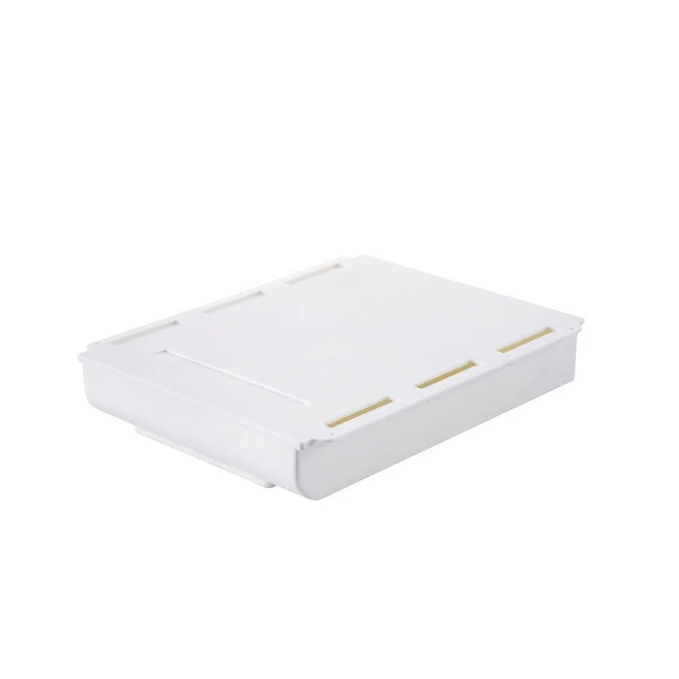 Invisible Drawer Stationary Storage Box with Lid Pull Out Under Desk Mini Drawer