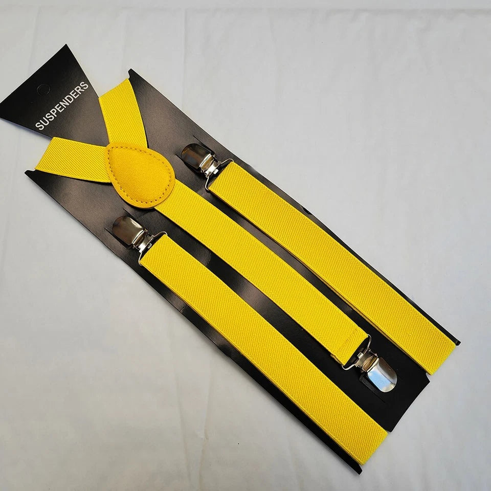 Mens Suspenders Braces Elastic Strong Adjustable Formal Wedding