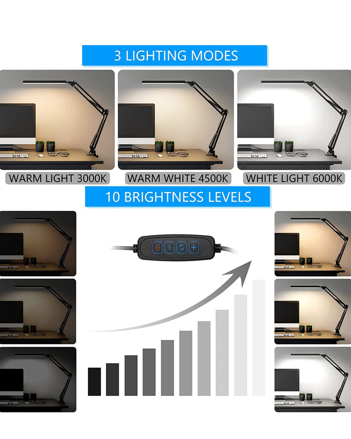 LED Desk Table Lamp Dimmable Light